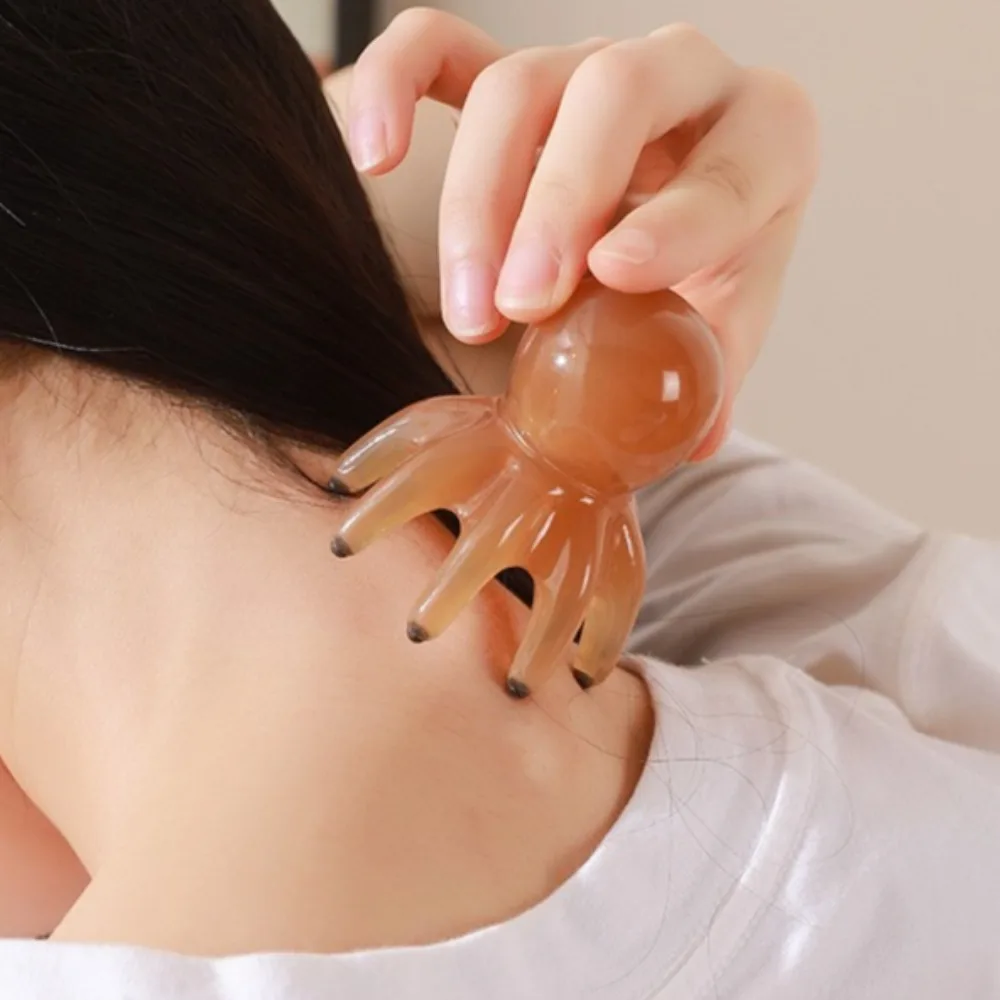 الراتنج الأخطبوط تدليك مشط رئيس ميريديان كشط تدليك فروة الرأس فرشاة الوخز بالإبر سبا غوا شا تدليك مشط التعب الإغاثة