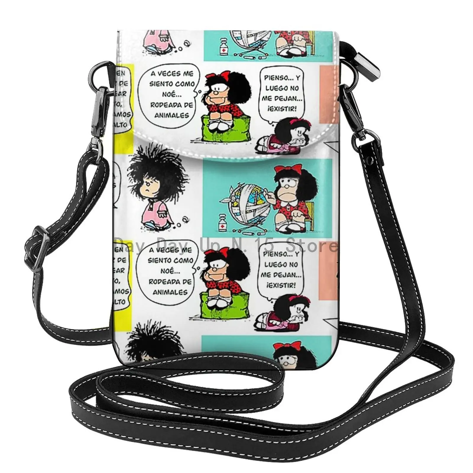 Mafalda-Sac à main en cuir pour téléphone portable pour femme, mini porte-cartes