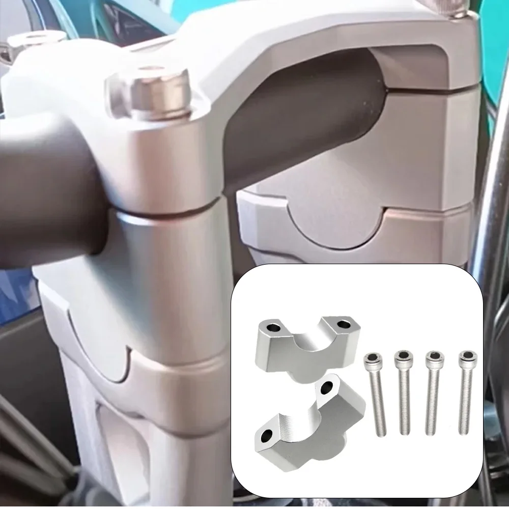 

For Triumph Tiger Sport 660 2022–2025 800 2023–2025 Motorcycle Handlebar Riser Drag Handle Bar Clamp Extend Adapter Black/Silver