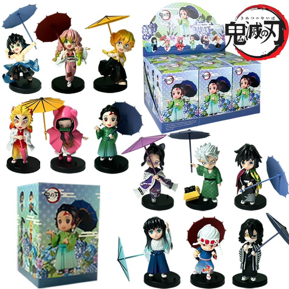 

Набор из 12 фигурок Demon Slayer: Танджиро Камадо и Незуко, серия «Сливовый дождь», аниме-фигурки в слепых коробках, креативные модели, украшения, подарочная коробка-сюрприз