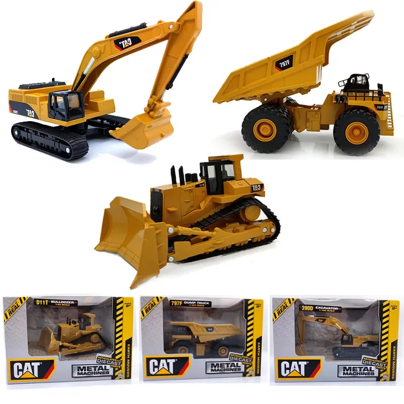 1:100 CAT Die Casting Alloy Model Truck Excavator Dumptruck Bulldozer Toy Car Boy Gift