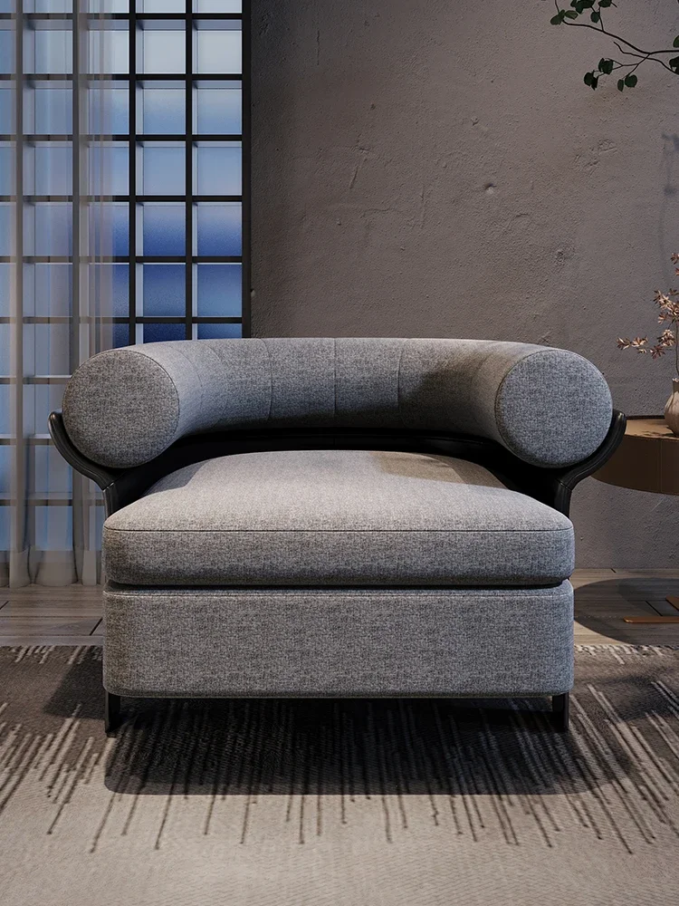 

Nordic Modern Minimalist Single Fabric Sofa Italian Light Luxury Living Room Balcony Leisure Conference Chair