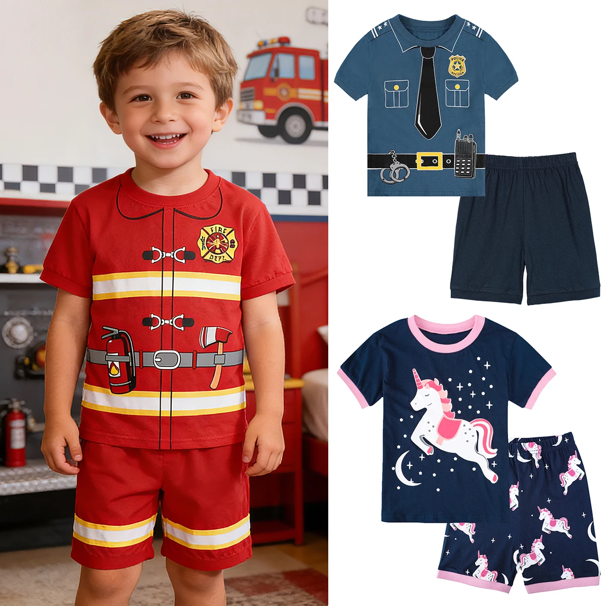 Girls Pajamas Sets Kids Unicorn Pyjamas Toddler Summer Sleepwear Cartoon Birthday Gift Nightwear Clothes 2-10 Years