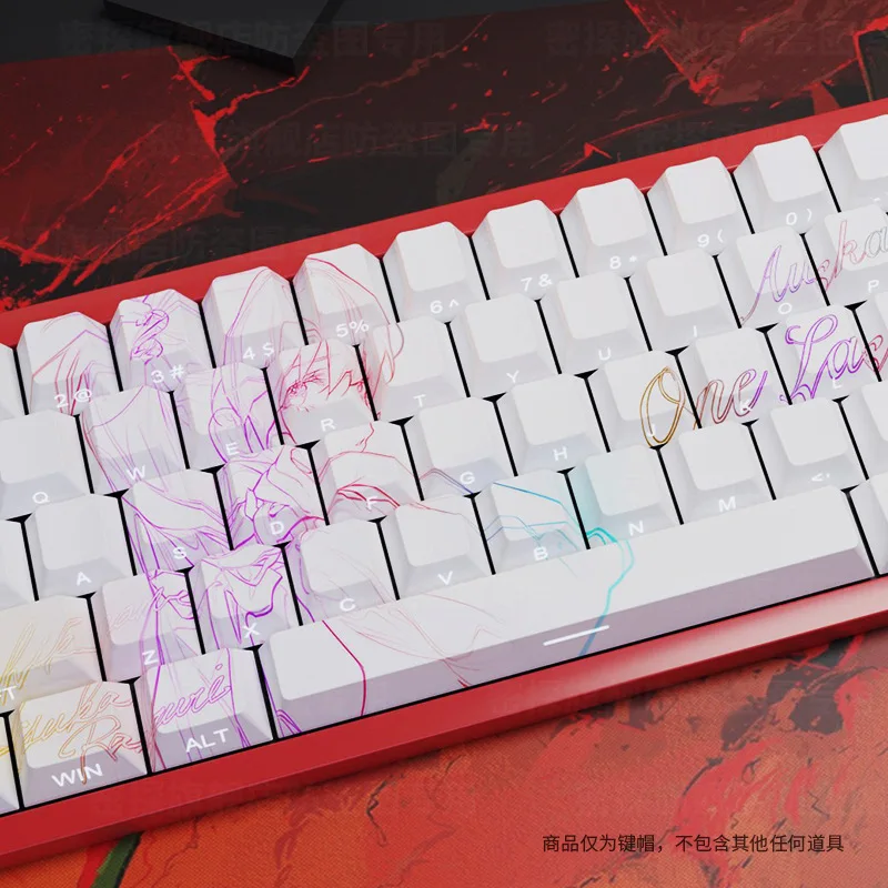 SPYSELF EVA Theme Side-printed Translucent PBT Keycaps Heat Sublimation Process 68-Key