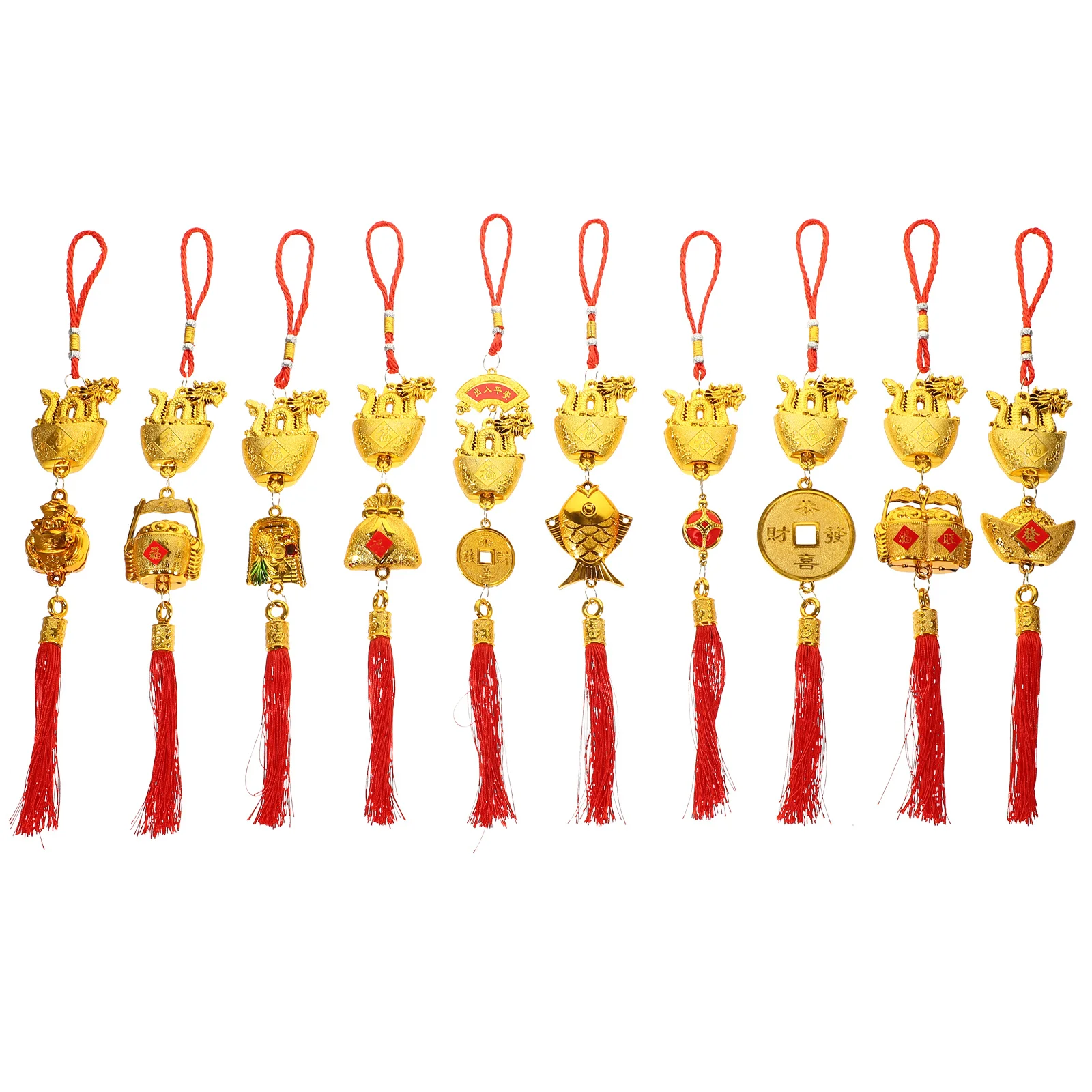 10Pcs Frühling Festival Drachen Hängende Ornamente Chinesischen Stil Anhänger Bonsai Neue Jahr Dekorationen Hause Wand Tür Auto Innen