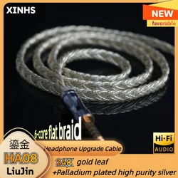 XINHS HA08 LiuJin HiFi Headphone Upgrade Cable 22k Gold Foil High Purity Silver Palladium DIY Audio Cable 4.4 Balanced 2PIN