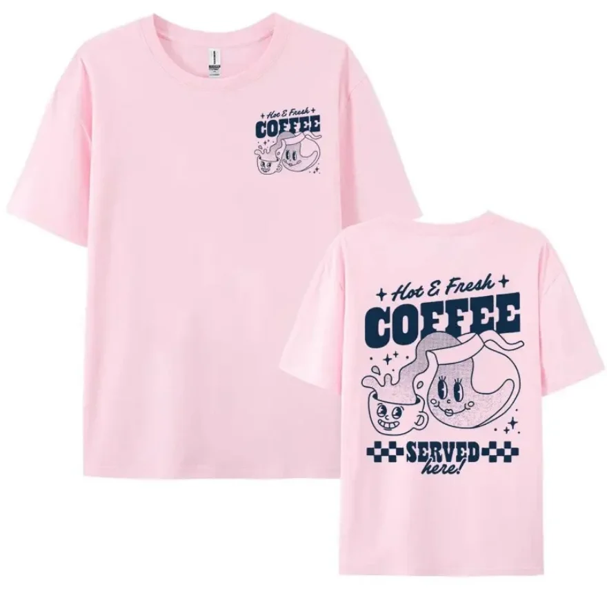 Streetwear Hot & Verse Koffie Grappige Meme Schattig T-Shirt Heren Dames Mode Cartoon Y 2K Tops T-Shirt Zomer 100% Katoen T-Shirt