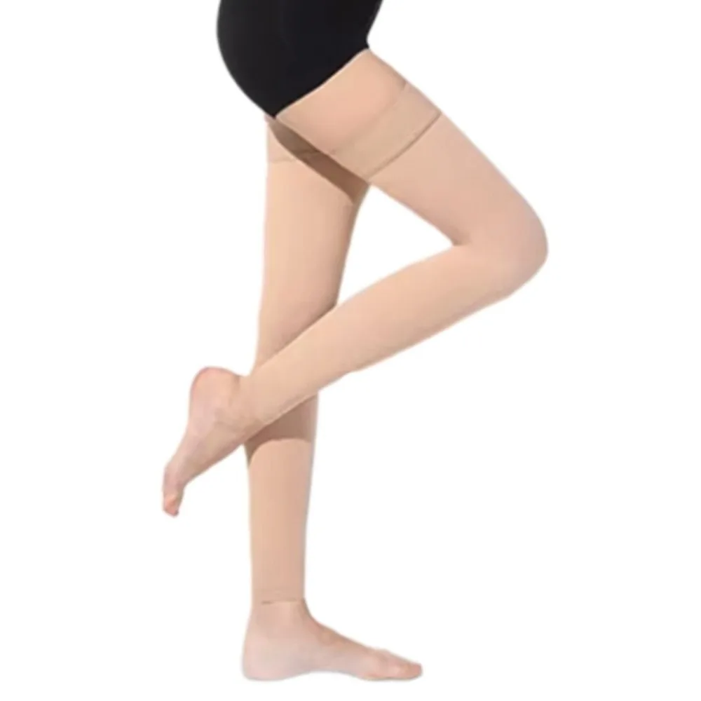 Knee High Pressure Level 2 Varicose Veins Socks Elastic Athletic Recovery 23-32mmHg Compression Socks Black Circulation