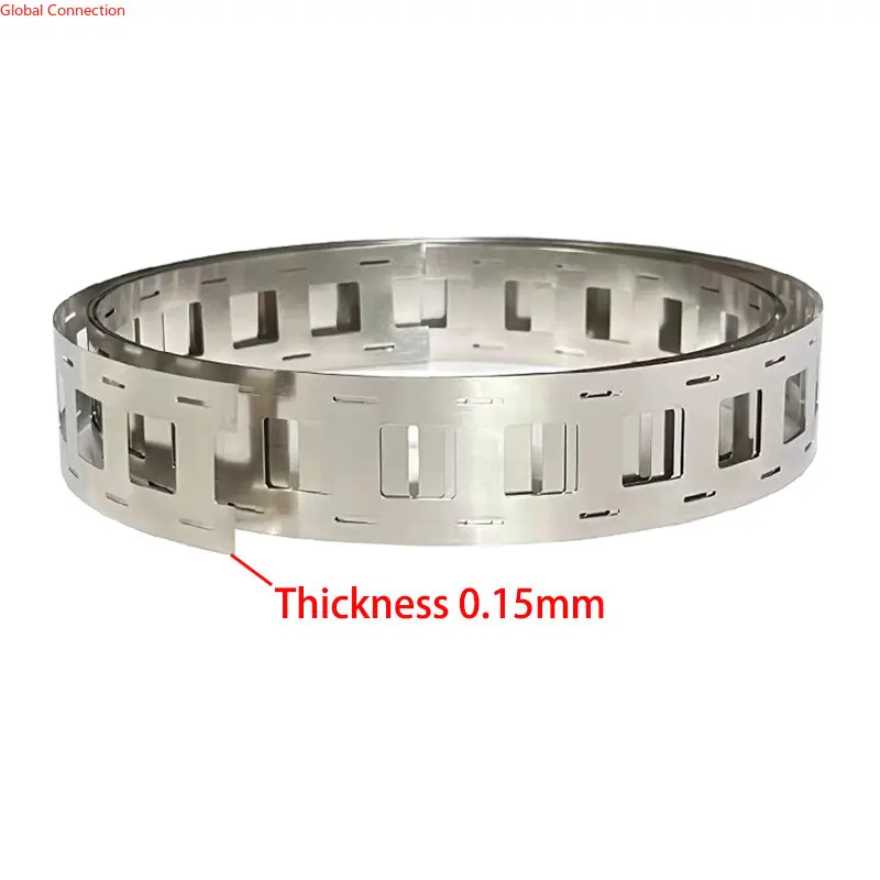 1m/2m 2P Nickel Plated Steel 0.15x18.5/21.5mm Lithium-ion Battery Spot Welding Nickel Strip Used for 18650/21700 Battery Welding