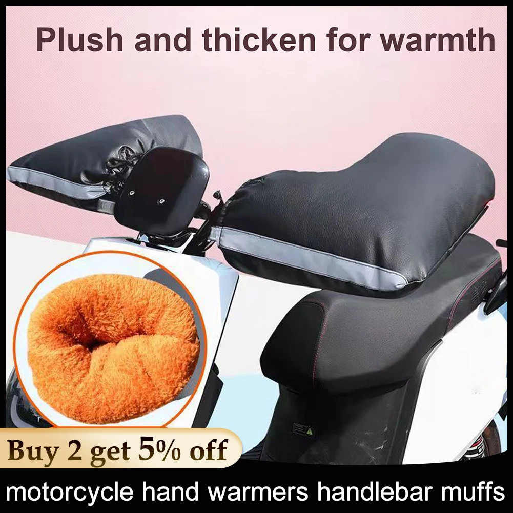 Handbar Gloves Motorcycle Bike Handlebar Hand Warmers Windproof Bicycle Mitts With Heat Shields Winter Thermal Cycling Cover