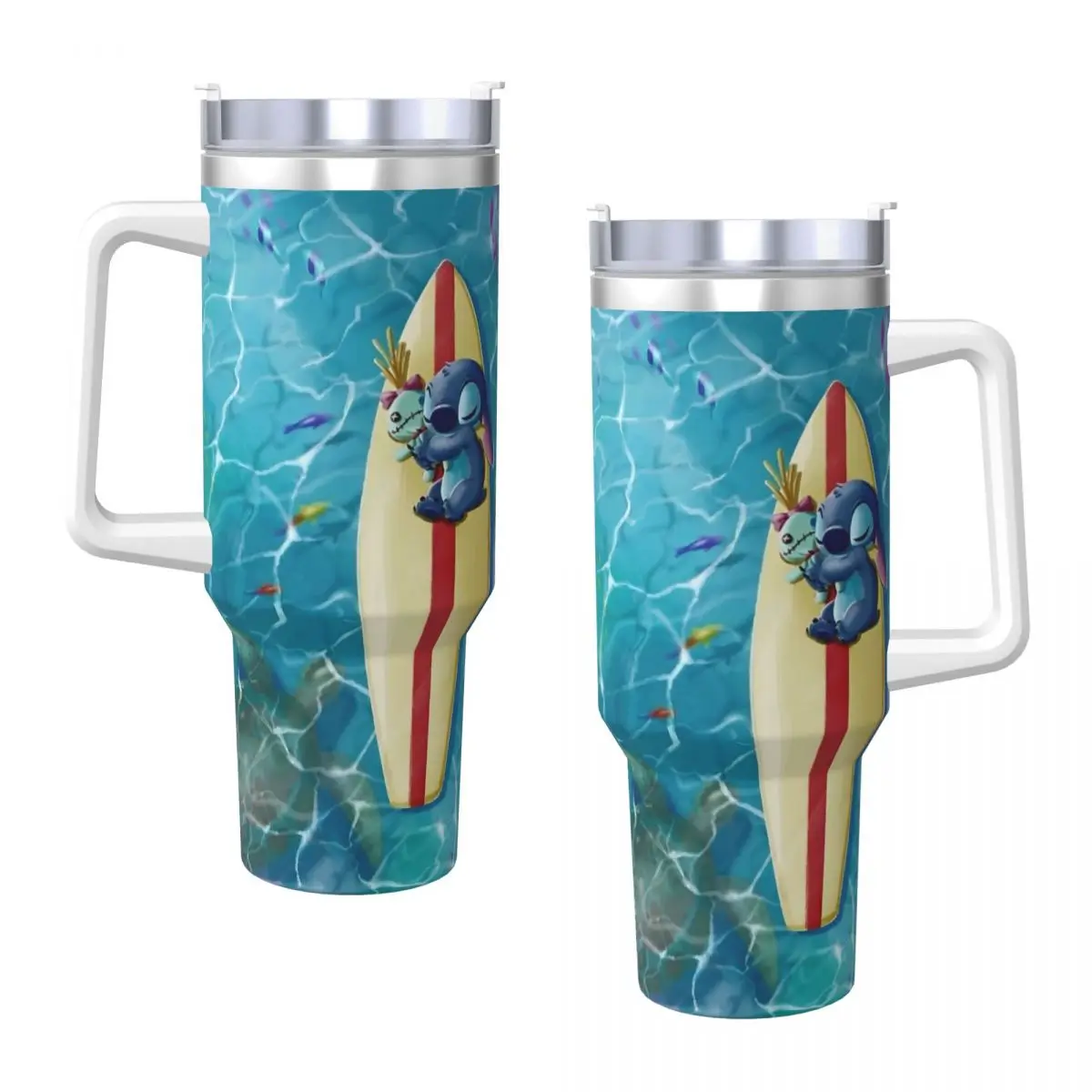 Vaso de acero inoxidable Stitch, tazas de viaje para coche, taza térmica de 40oz, bebidas calientes a prueba de fugas, botella de agua para té de la leche