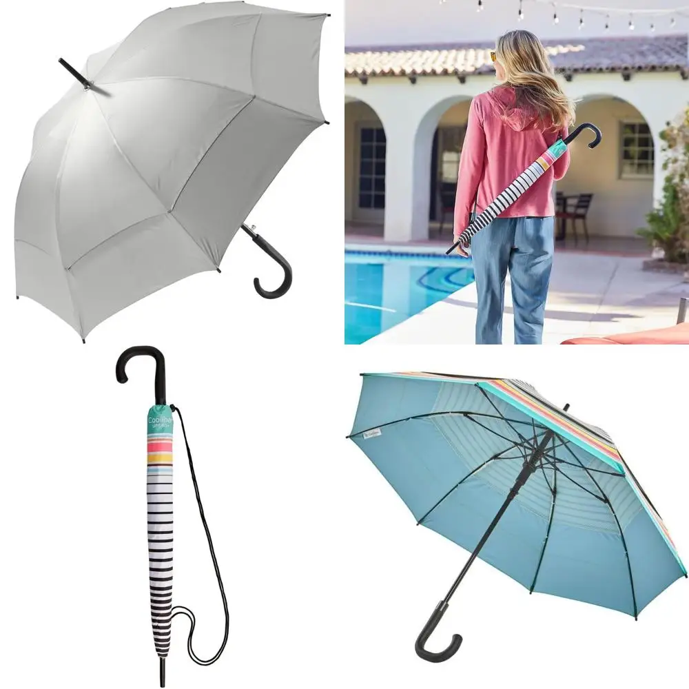 

Sun Protective 48 Inch Fashion Umbrella with UPF 50+ - Silver, One Size, Calotta Design for Outdoor Protection