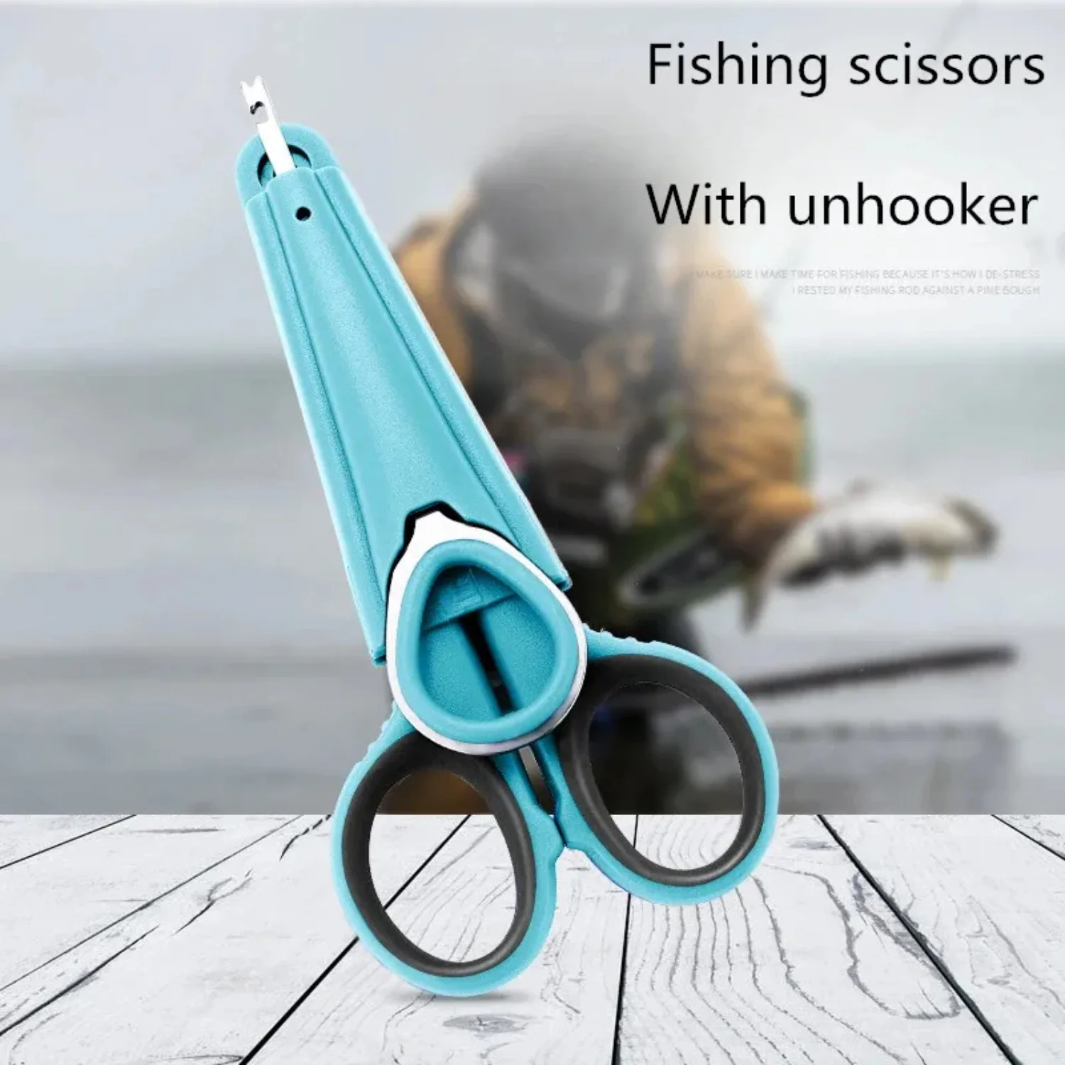 Stainless steel multifunctional fishing box with , scissors, portable pliers, PE line outdoor fishing tools  luring fish V light