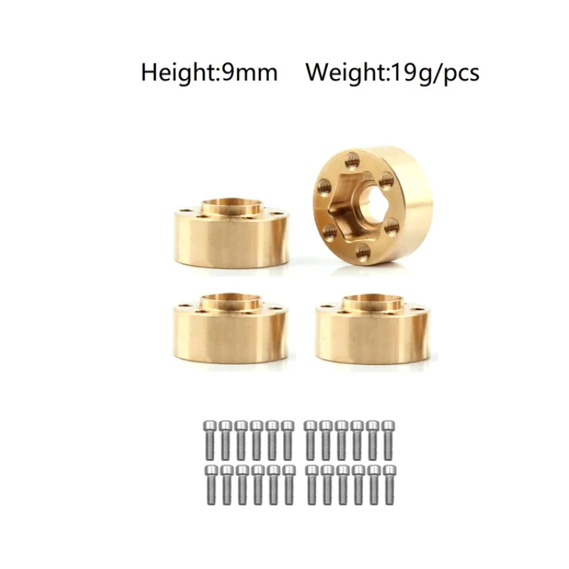 4pcs Brass 12mm Wheel Hex Hub Widen Adapter for 1.9 2.2 Wheel Rim 1/10 RC Crawler Axial SCX10 Traxxas TRX4 Wheel Counterweight