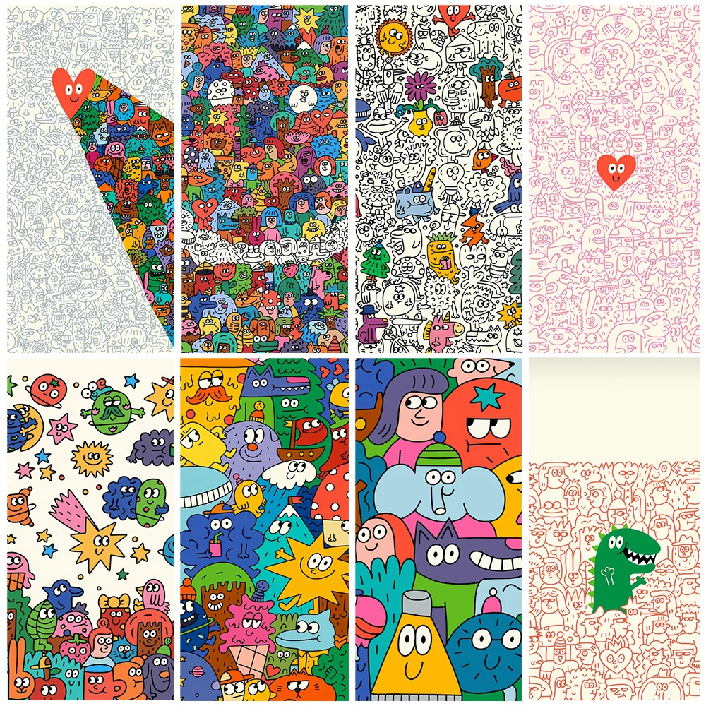 

Creative Art Graffiti Style Design Line Drawing Door Banner Wallpape For Decorative Room Indoor And Outdoor Backdrop Kids Gift