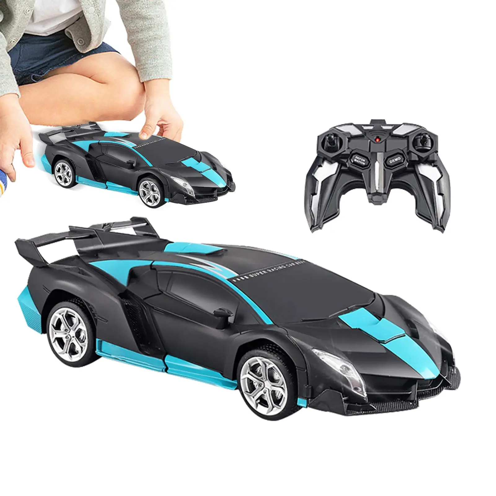 Carro rc robô rotativo transformando carros rc brinquedos com música 2 em 1 veículo brinquedos atividades de aprendizagem interativas para crianças meninas