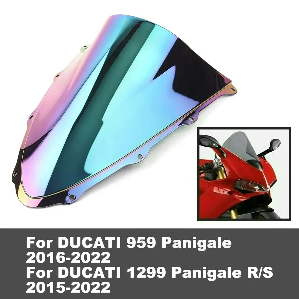 

Motorcycle front windshield Double Bubble Windscreen Deflector Protector Wind Screen For DUCATI 959 1299 Panigale R/S 2022-2016