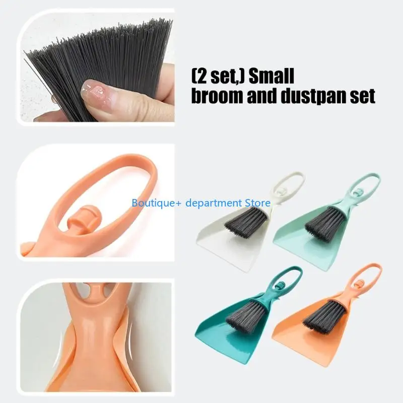 E1PD Mini Broom And Dustpan Set Pliable Storage Thin PP Brush Permanent Building For Indoor Face Cleaning