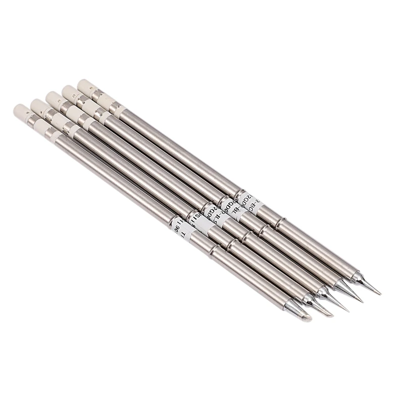 Hot 5Pcs/Lot Series Soldering Iron Tips For HAKKO T12 Handle DIY Kits LED Vibration Switch Temperature Controller FX951 FX-952