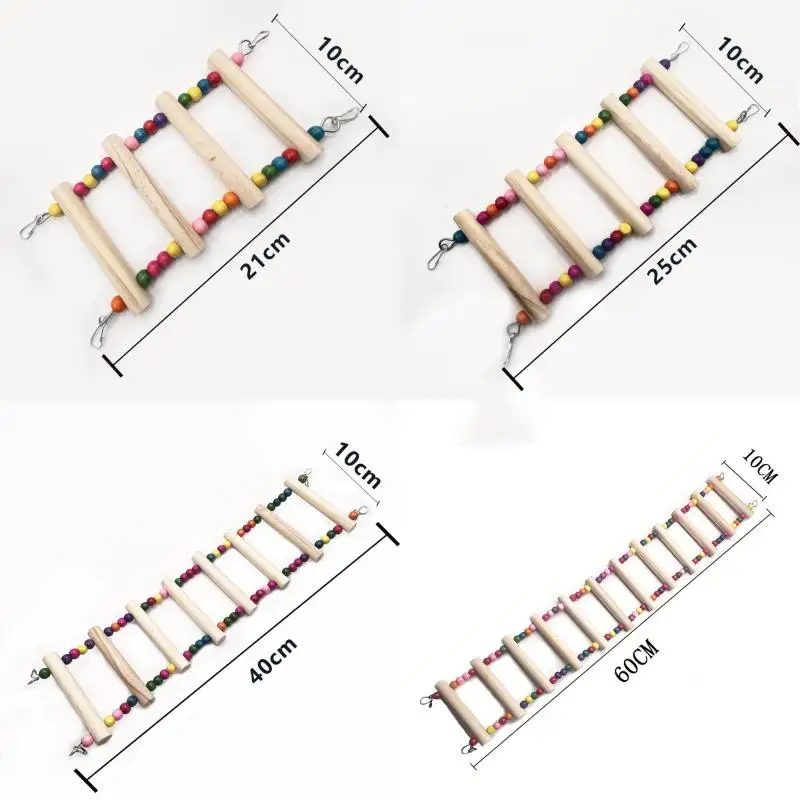 Bird Climbing Toys Bird Cage Accessories Colorful Pet Bird Swing Cloud Ladder Climbing Station Pole Swing Chew Bird Toys