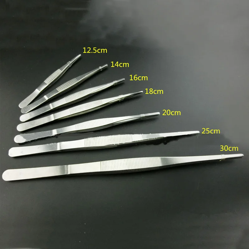 1Pc Multiple types Professional Chef Plating Tweezer Presentation Serving Stainless Steel Tongs Offset Kitchen Seafood Tool
