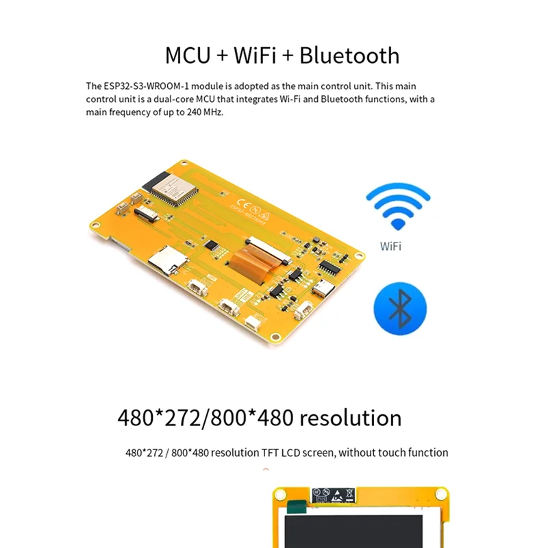 ABZW ESP32 4.3Inch TFT Display ILI9341 Resistive Module 480X272 ESP32-WROOM-1 Bluetooth WIFI Moddule