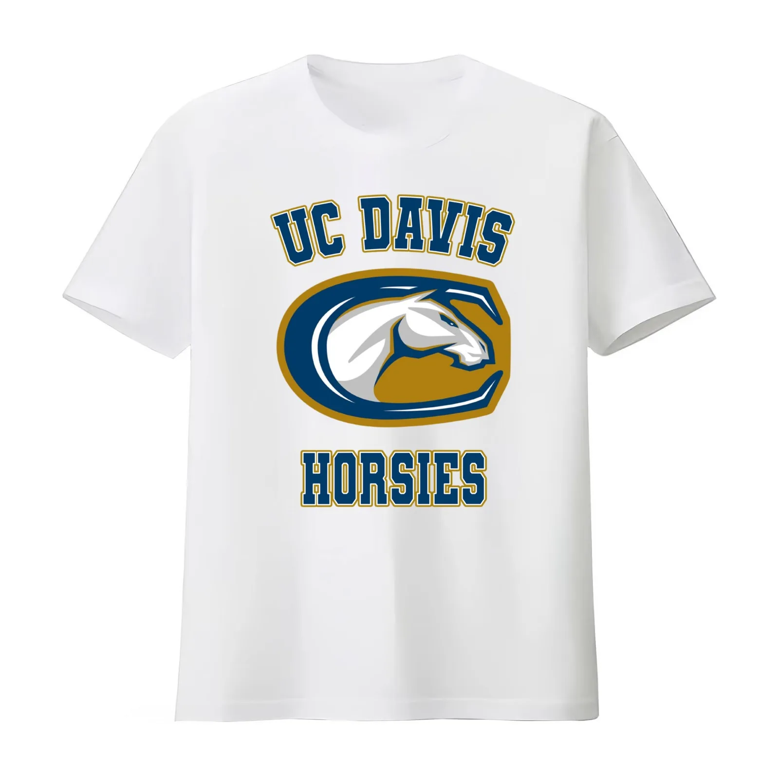 UC Davis Mascot (AggiesHorsies) T-Shirt Summer Casual Cotton Tee Oversized Streetwear Tops Vintage Graphic Print 100% Cotton