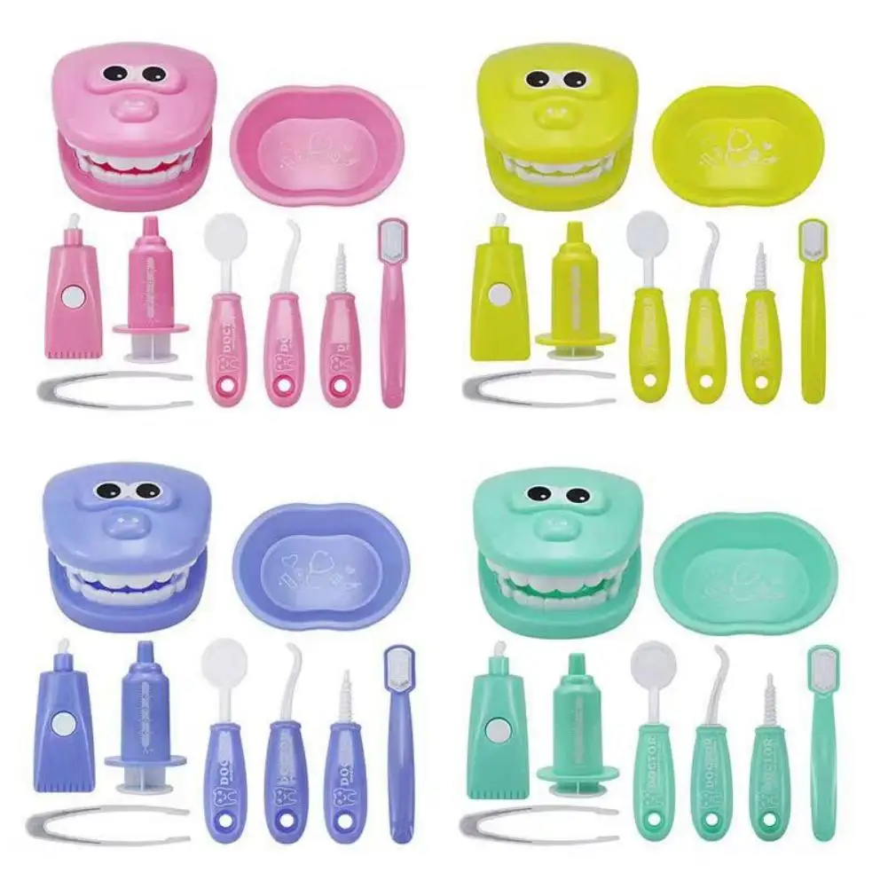 Juego de 9 Piezas de Simulación de Dentista, Kit Médico Dental para Bebés, Juguete de Imitación para Niños, Cultivo de Hábitos Higiénicos, Juego de Roles