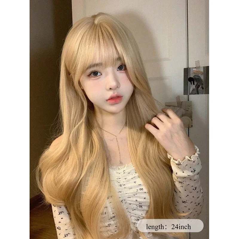 Ashely loira sintética resistente ao calor peruca longa ondulada 24 polegadas feita de fibra adequada para uso diário natural realista peruca