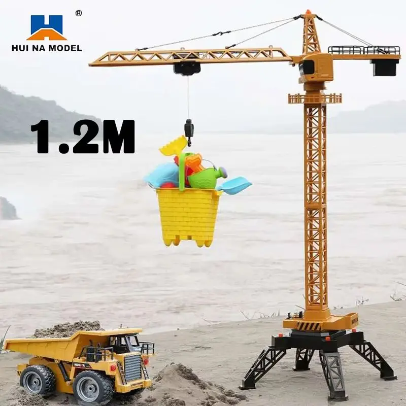 Huina 1585 Alloy Tower Crane Remote Control Car Children Electric Radio Controlled Engineering Truck Model Toys for Boys Gifts