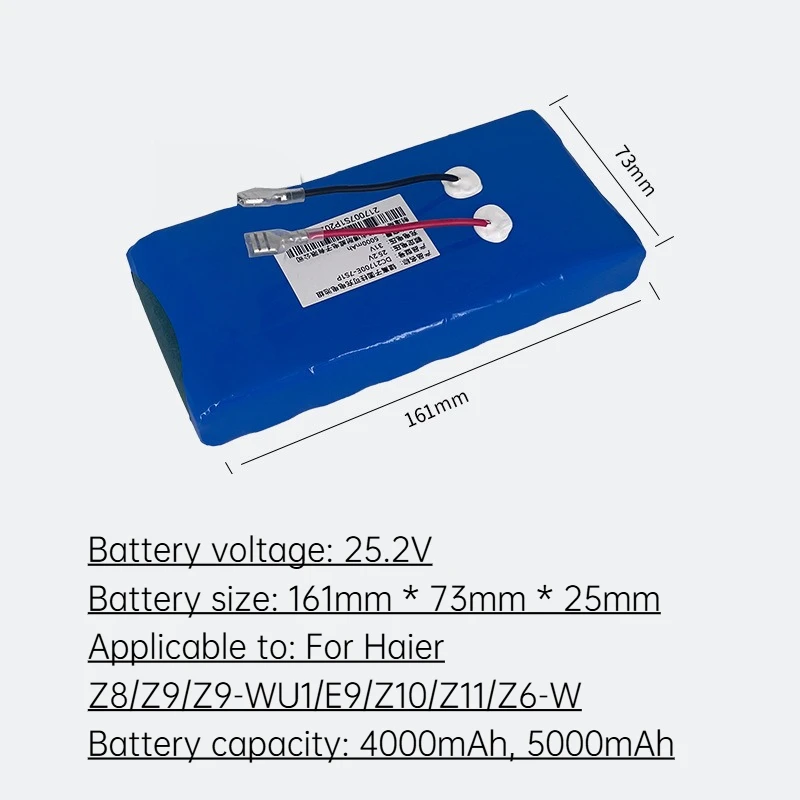 

Сменный аккумулятор для Haier Z8 Z9 Z9-WU-1 E9 Z10 Z11 Z6-W, литий-ионный аккумулятор для пылесоса и швабры 5000 мАч