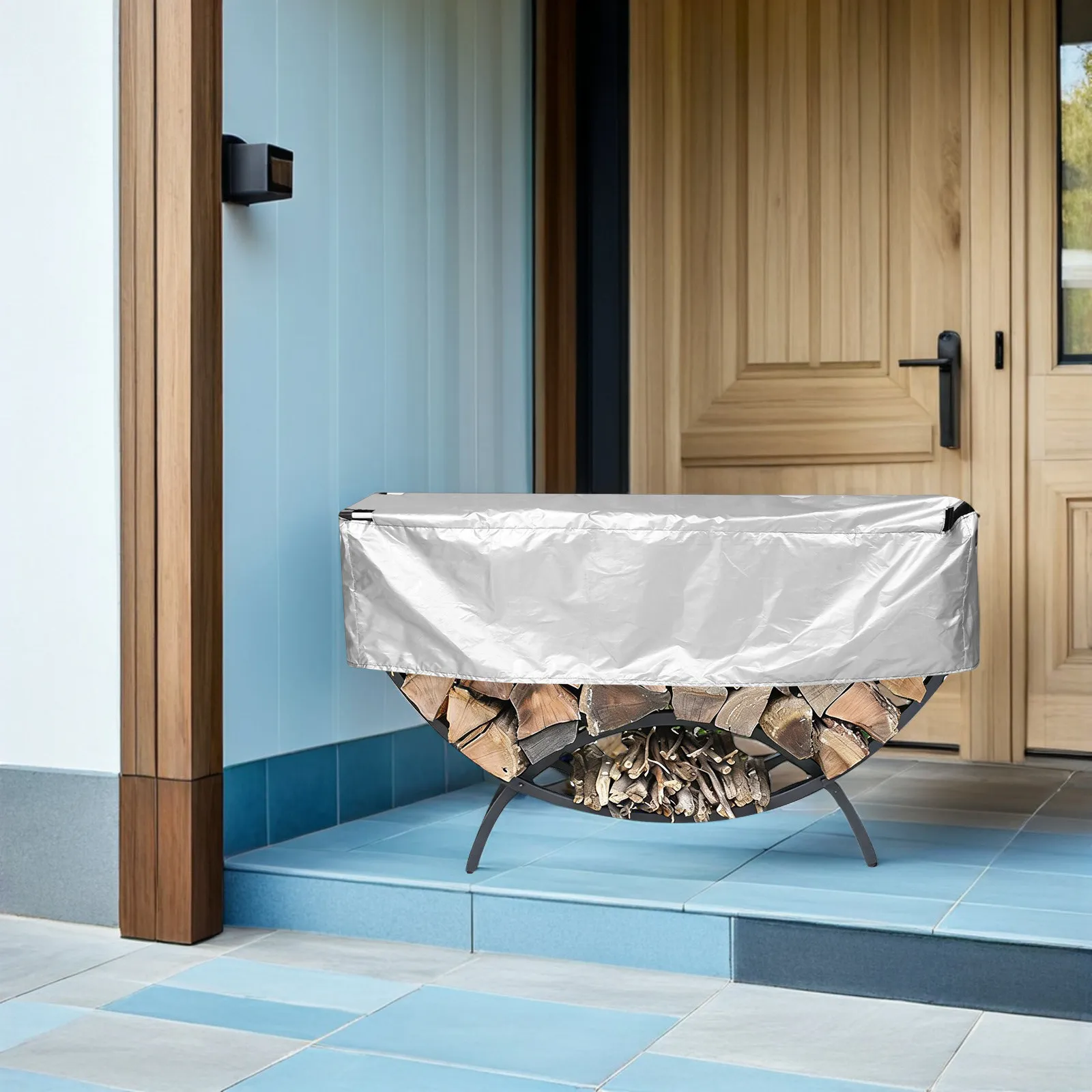Firewood Stack Cover Rack Dust Protector Fireplace Log Pile for Outdoor Storage Covers