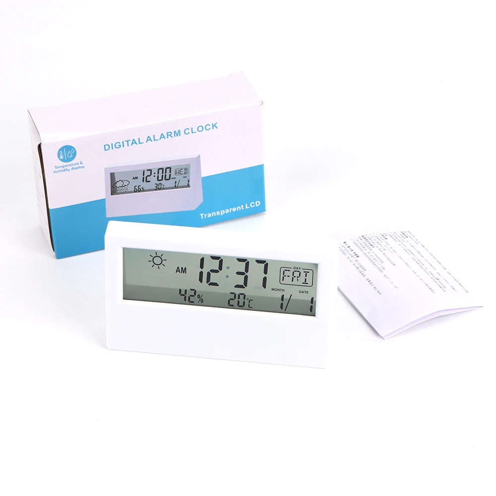 Multifunction LED Electronic Temperature Humidity Meter With Alarm ClockThermometer Thermo-Hygrometer Weather Station for Home