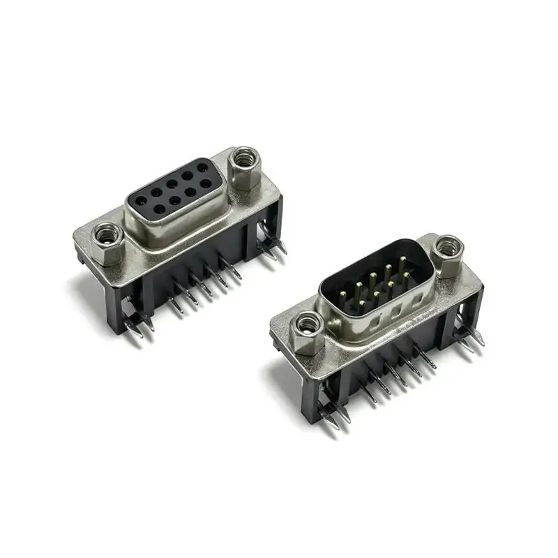 [MOA]5Pcs DR9 Hole Pin Female Male Right Angle Welded Pin Connector RS232 Connector 90 Degree Bent Needle DB9 DR9[MOA]