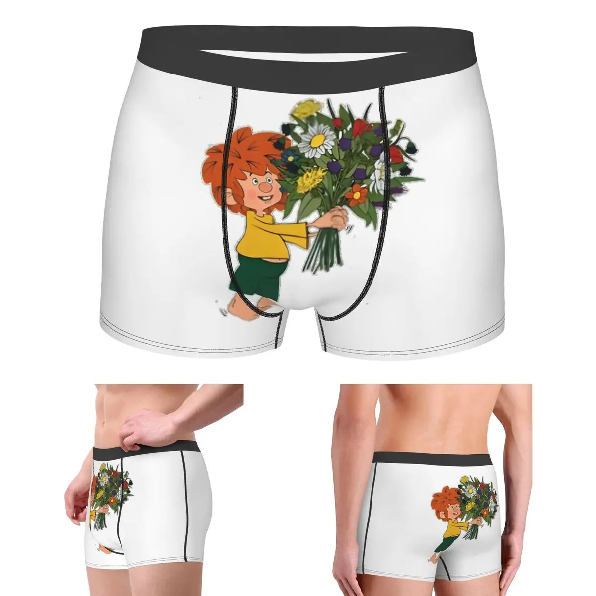

Boxer Underpants Shorts Pumuckl Halt Blumen Panties Male Ventilate Underwear for Homme Man Boyfriend Gift
