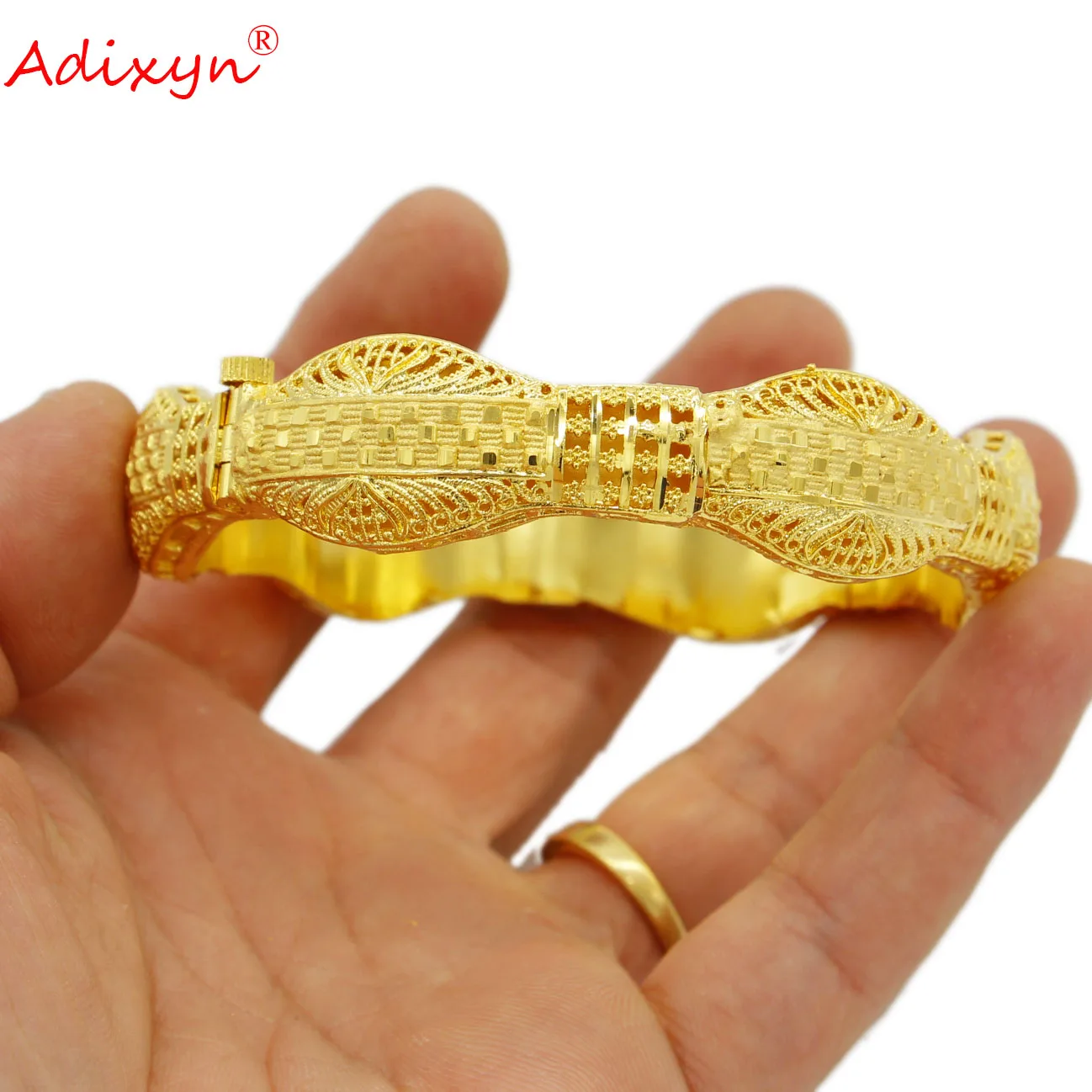 

Adixyn African Bridal Hand Bangle For Women Dubai Cuff Bracelet Arabic Luxury Jewelry Nigeria Jewellery Gifts N022238