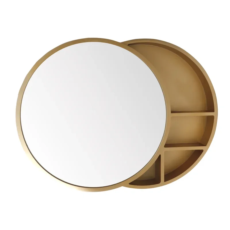 2023 new simple Nordic bathroom mirror bathroom mirror with storage cabinet round mirror