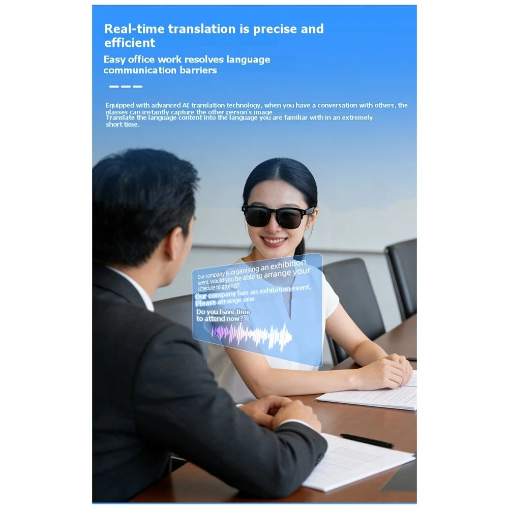 wilwill AI Smart Glasses Bluetooth Sunglasses Glasses AI Translation Photo Recognition HIFI Music Dual Speakers for Men Women