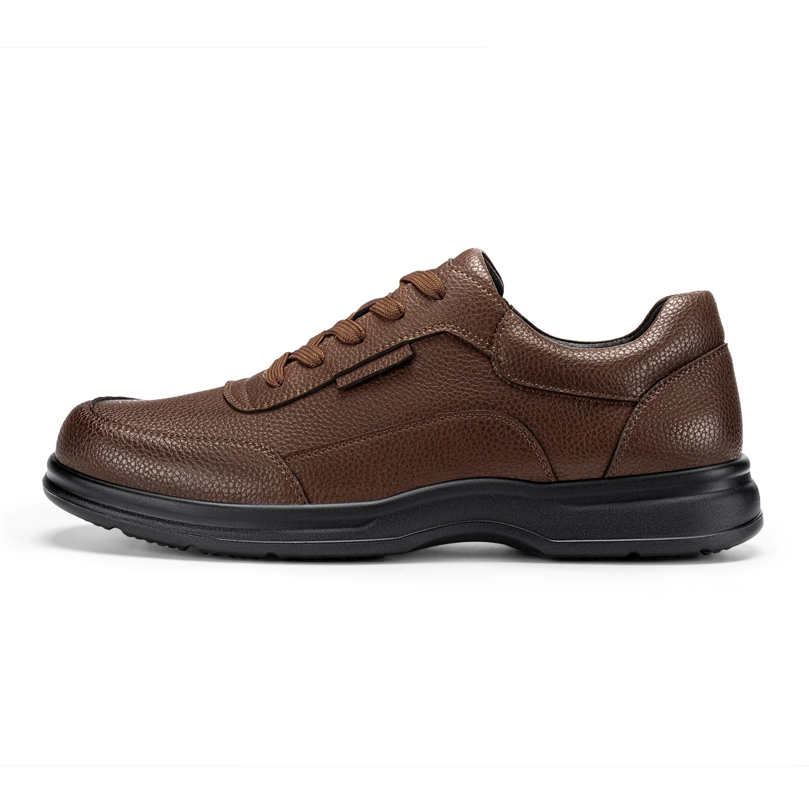 FitVille Herren Breite Leder-Oxford-Schuhe Wasserabweisende Rutschfeste Business-Anzugschuhe mit Verstellbarem Riemen für Geschwollene Füße – Detail 15
