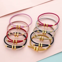 27cm Leather Cord Red Rope Bracelet Stainless Steel Adjustable Buckle Thread For Women Man Couple Jewelry Trending Products