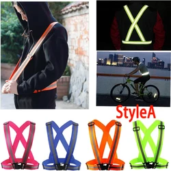 Reflective Safety Vests Lightweight Adjustable Elastic Vest Jacket Hi Vis Reflective Strips for Traffic Control Running Cycling