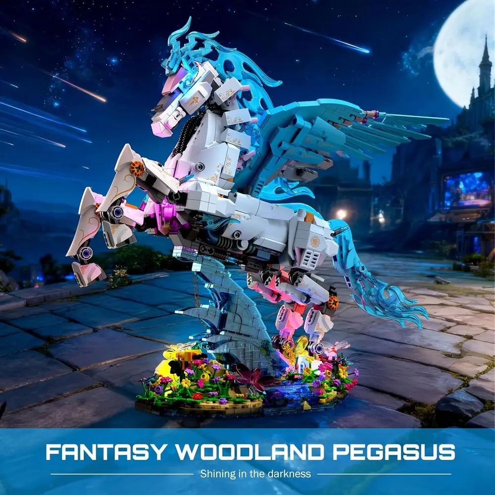 Fantasy Pegasus Bausteine, 1615-teiliger dekorativer Pferdemodellbausatz, kreatives Geschenk für Erwachsene und Jugendliche ab 14 Jahren