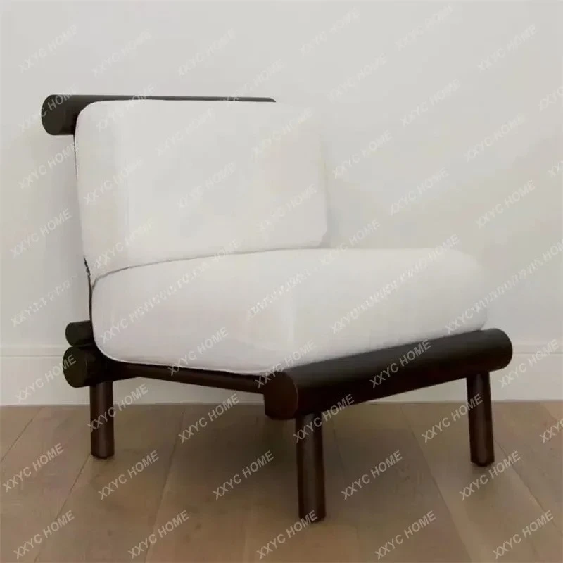 A Medieval solid wood fabric single reception chair clubhouse retro sofa leisure chair