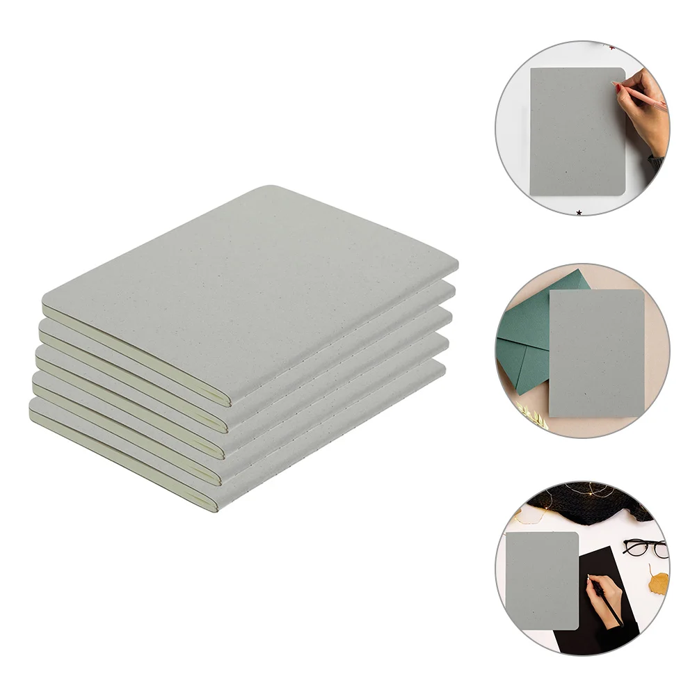 5 Pcs Blank Book Notepad Travel Students Writing Notebook Paper Small Sketchbook Mini Watercolor