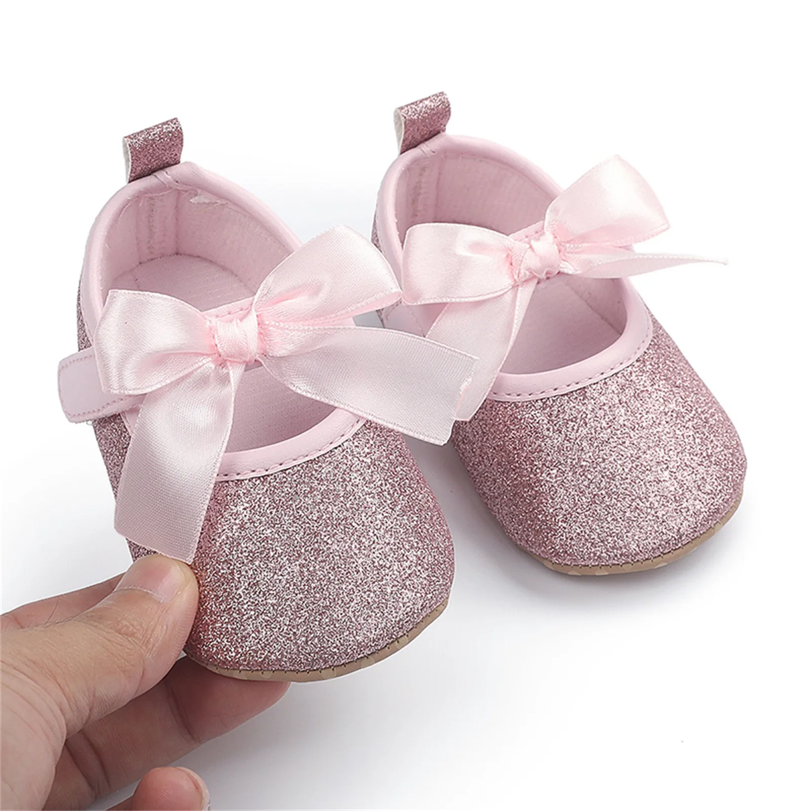 Baby Shoes Girls Princess Shoes Kids Soild Color Bowknot Princress Shoes Soft Sole The Floor First Walkers Prewalker Sandals