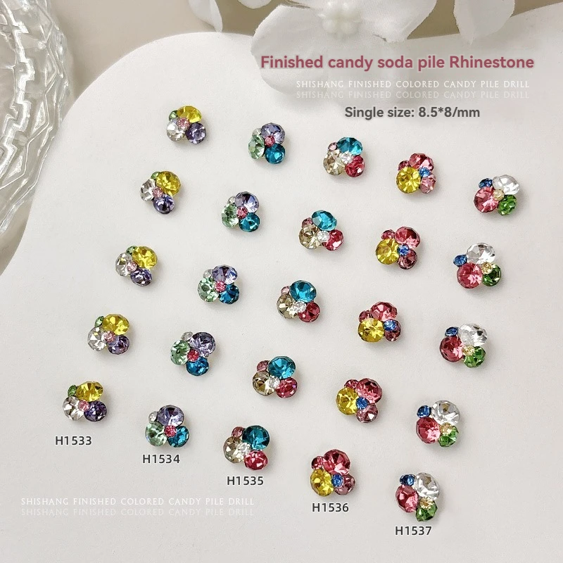 Multicolor Mini Pile Diamonds Nail Art Rhinestones Candy Colors Jewelry Decorations Manicure Ornaments10pcs