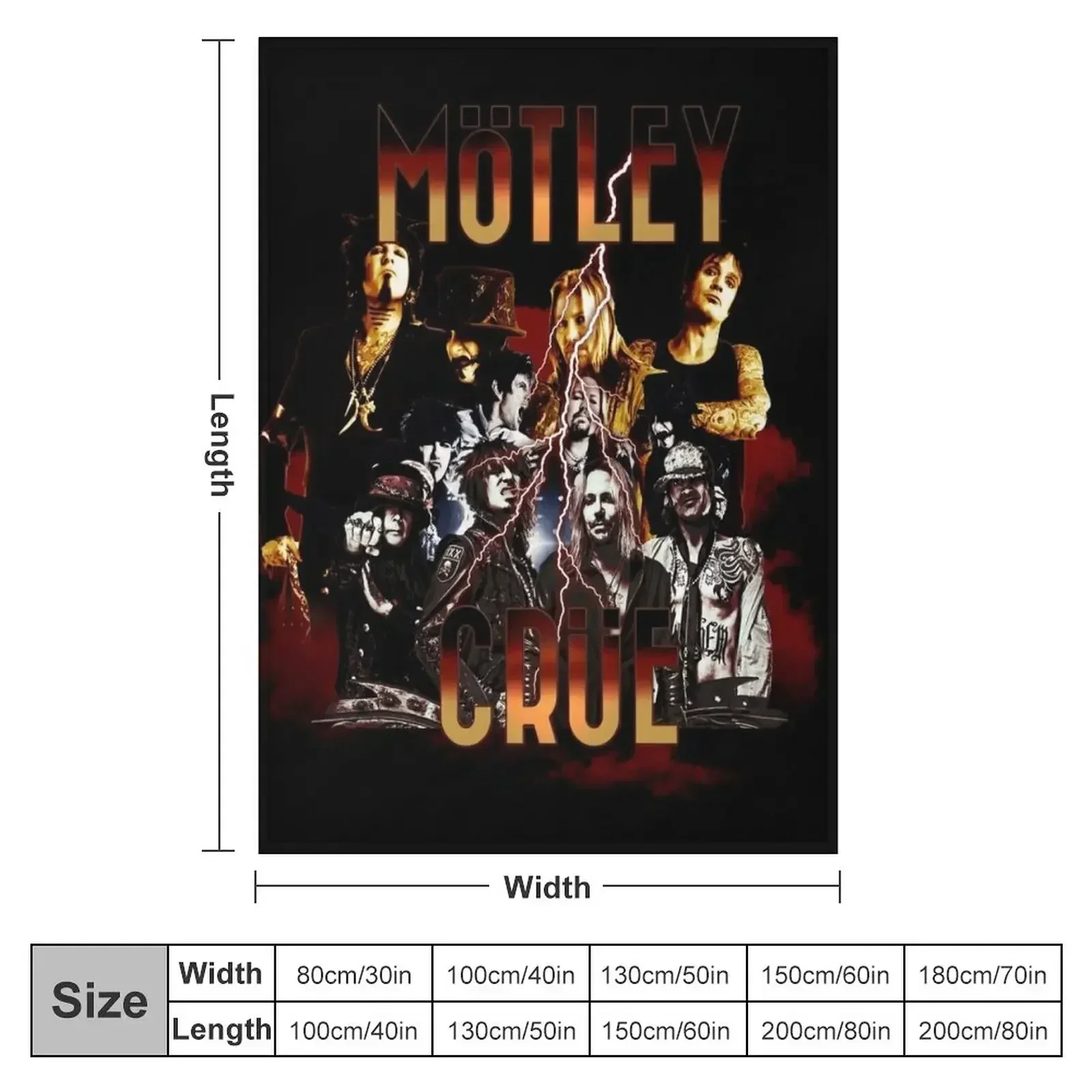 Rock Band m?tleycrue Music Throw Blanket Polar Retros Warm Blankets