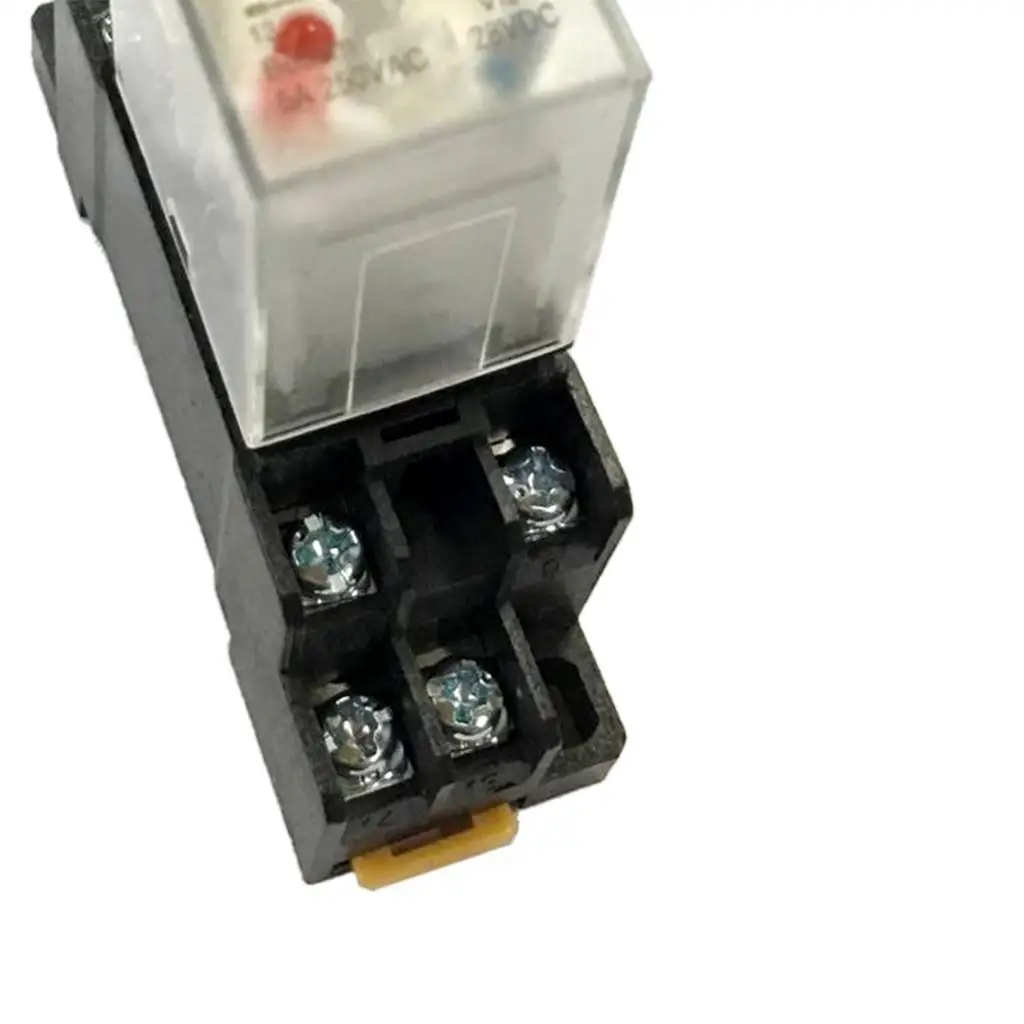 General Purpose Electromagnetic Relay Black Clear White Plastic Base for Voltage Protection in Home Automation
