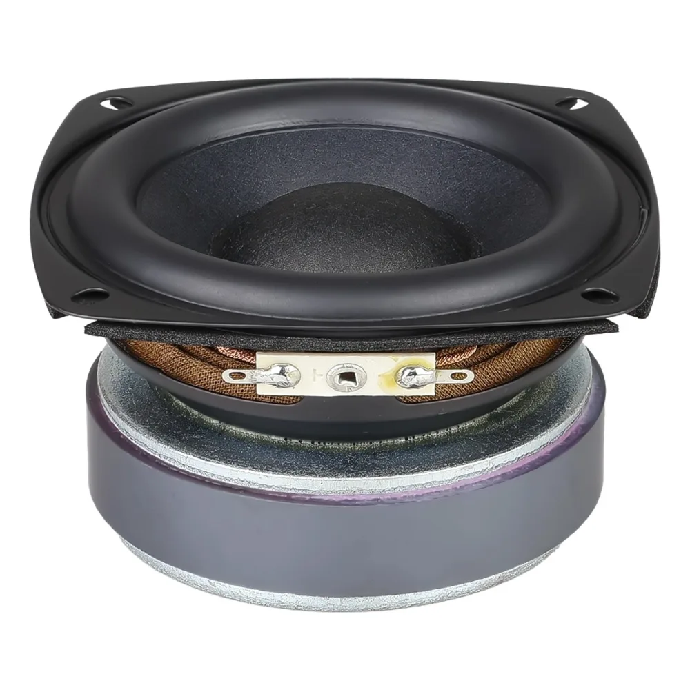 MW Audio 2 Stück 3,5" Subwoofer 4 Ohm 25W, 25mm Schwingspule Langhub Gummi-Rand 93mm – Detail 4