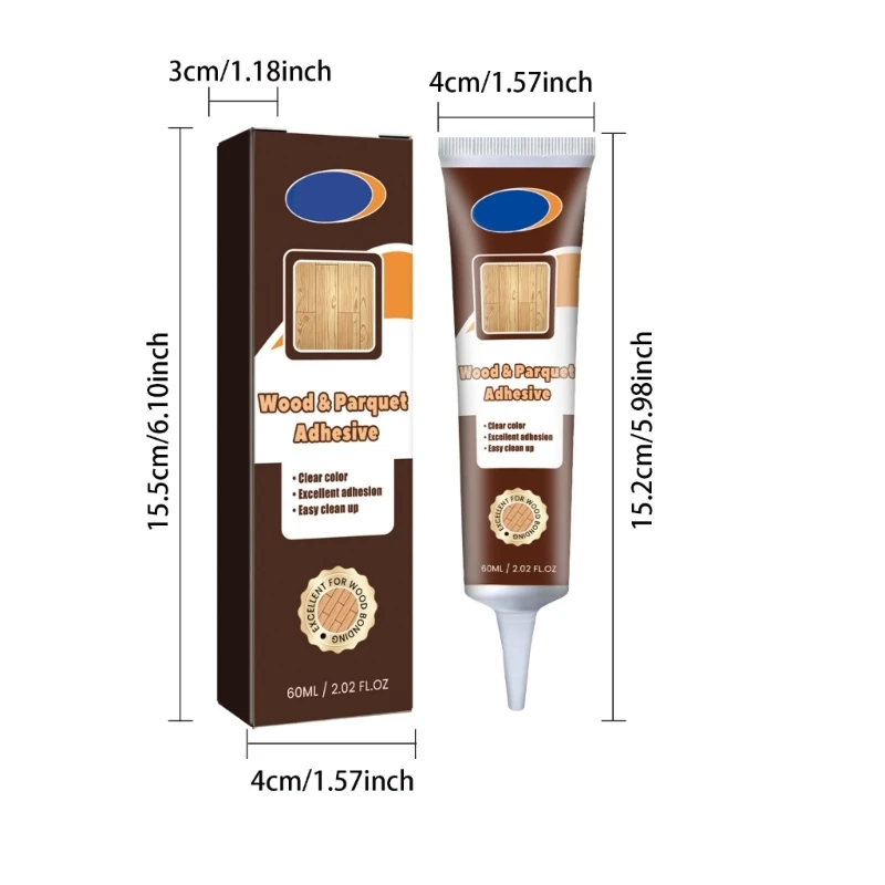 60 مللي لاصق خشب غراء خشب عملي لاصق قوي على الفور مناسب للخشب الصلب والخشب المركب Y9RF